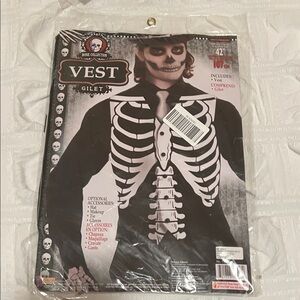 Skeleton Vest Costume for Kids - Black and White
